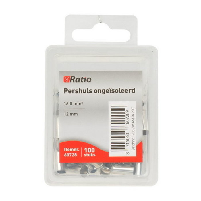 Ratio Adereindhuls ongeïsoleerd 16mm² - 100 stuks