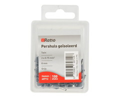 Ratio Adereindhuls geisoleerd twin 0,75mm² (grijs) 100 stuks