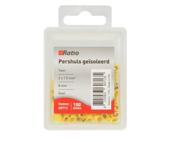 Ratio Adereindhuls geisoleerd twin 1mm² (geel) 100 stuks