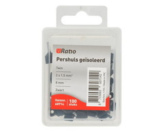 Ratio Adereindhuls geisoleerd twin 1,5mm² (zwart) 100 stuks