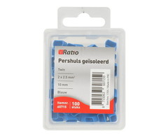 Ratio Adereindhuls geisoleerd twin 2,5mm² (blauw) 100 stuks
