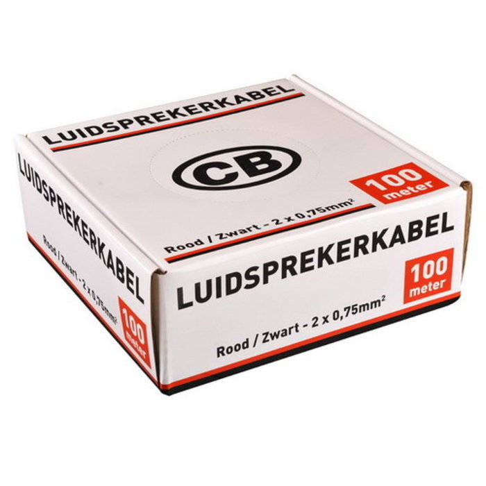 CB Luidsprekerkabel 2 x 0,75mm 100 M Rood Zwart - 16235