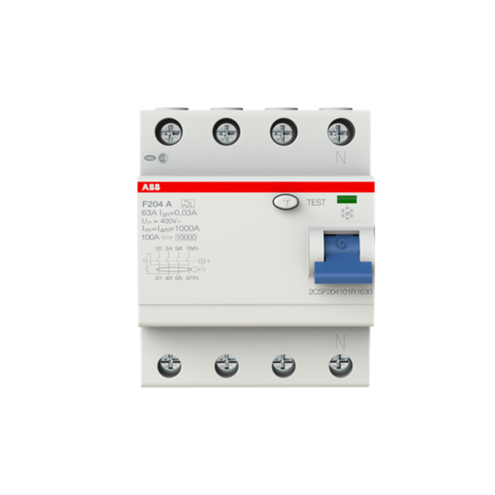 ABB ABB aardlekschakelaar mistral-lijn 4-Polig 63A 30mA F204A-63/0.03 - 2CSF204101R1630