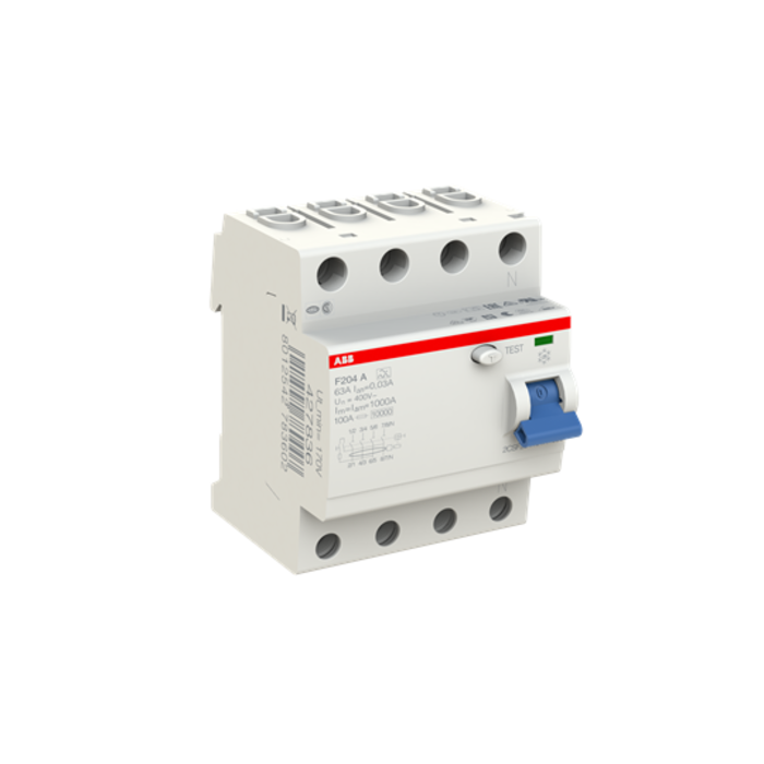 ABB ABB aardlekschakelaar mistral-lijn 4-Polig 63A 30mA F204A-63/0.03 - 2CSF204101R1630