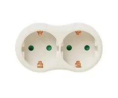 VB Extend Stopcontact splitter 2 voudig wit horizontaal met randaarde - 41259
