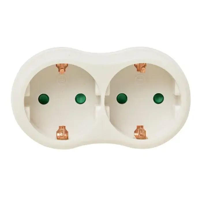 VB Extend Stopcontact splitter 2 voudig wit horizontaal met randaarde - 41259