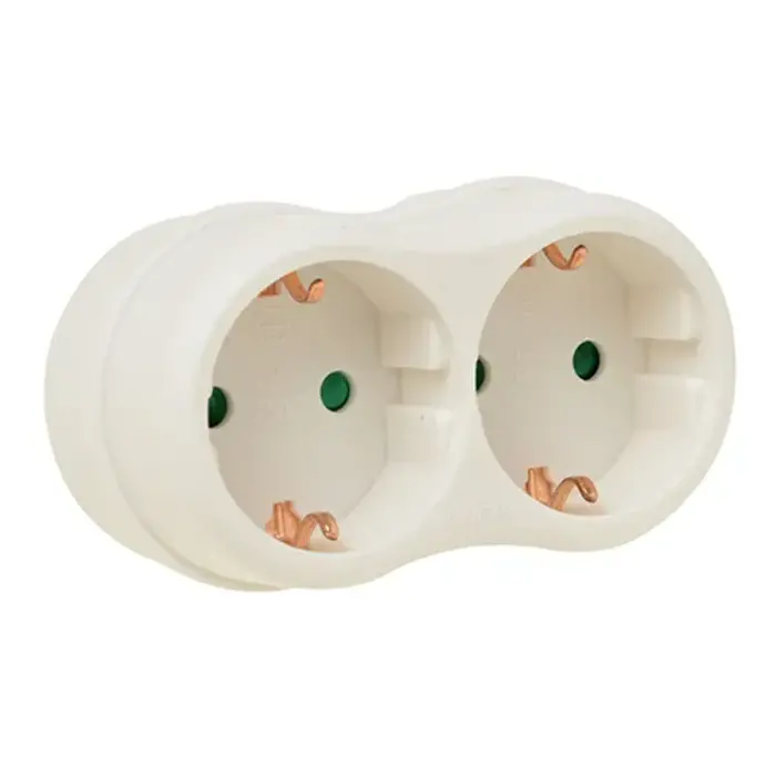 VB Extend Stopcontact splitter 2 voudig wit horizontaal met randaarde - 41259