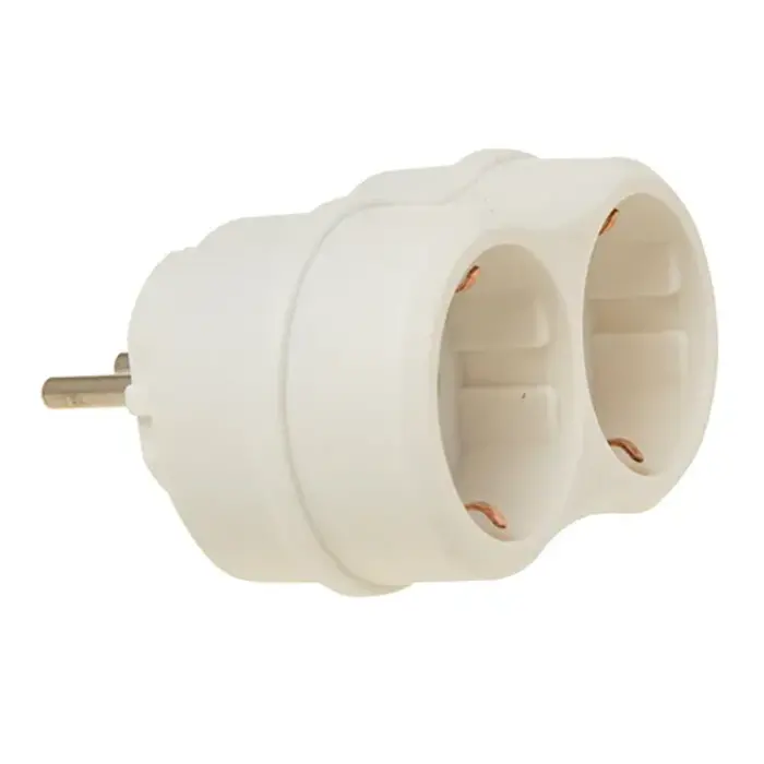 VB Extend Stopcontact splitter 2 voudig wit horizontaal met randaarde - 41259