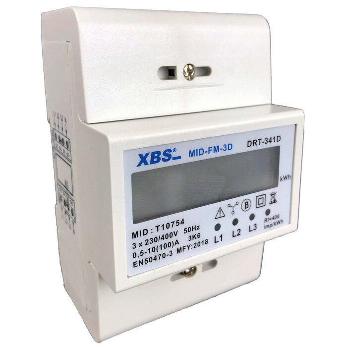 SEP kWh meter 3F Direct 100A LCD + puls MID geijkt (4 mod)