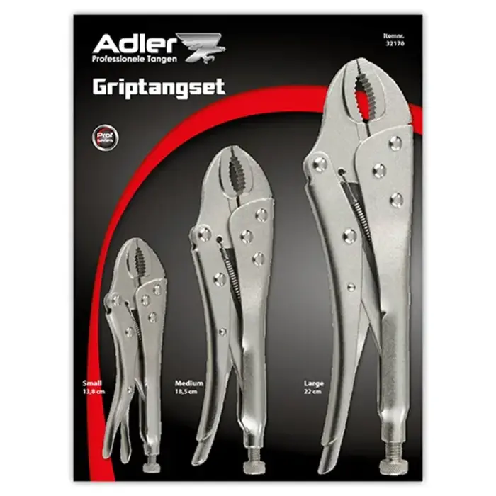 Adler Griptangset (3 tangen) op blister - 32170