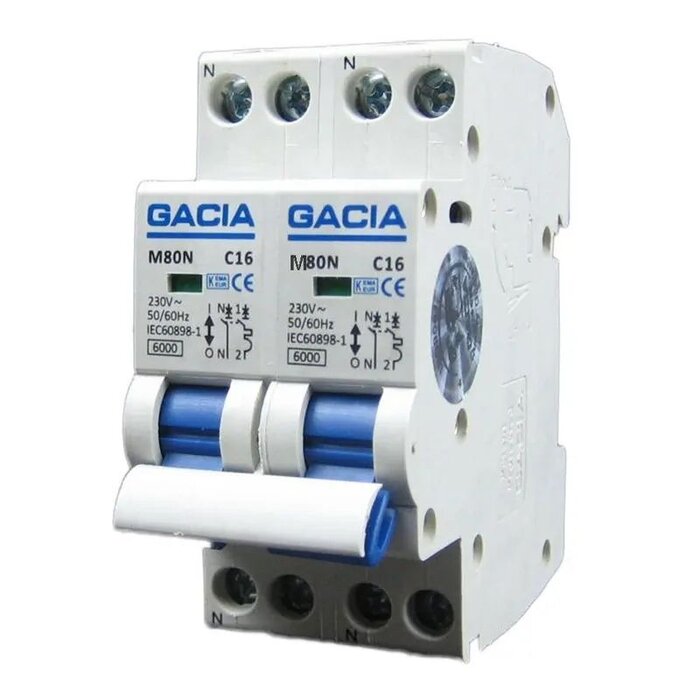 Gacia Gacia Fornuisgroep 2x16A 2x1P+N 2 mod B kar kookgroep - M80N-2P2N-B16