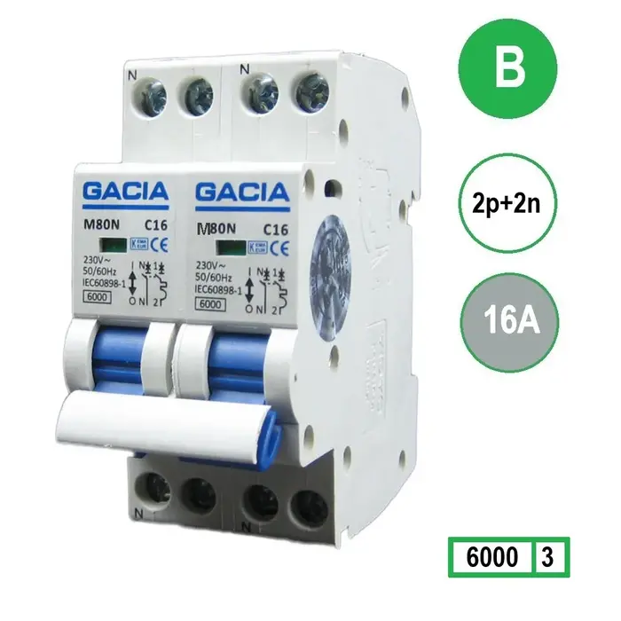 Gacia Gacia Fornuisgroep 2x16A 2x1P+N 2 mod B kar kookgroep - M80N-2P2N-B16