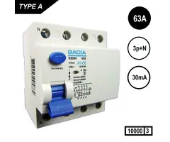 Gacia Gacia Aardlekschakelaar 63A 4P 30mA - R80M-4063