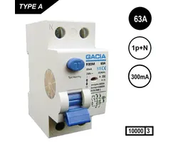 Gacia Gacia Aardlekschakelaar 63A 2P 2 mod 300mA - R80M-6323