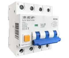 SEP SEP Aardlekautomaat 16A 3P+N 4 mod B kar 300mA - RMC4-B16.30