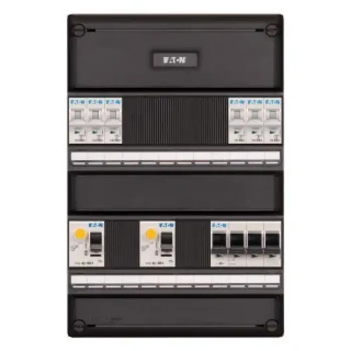 Eaton Eaton groepenkast 3-fase, 6 groepen, 2 aardlekschakelaars, 1 hoofdschakelaar - I-62V3400-HS-64