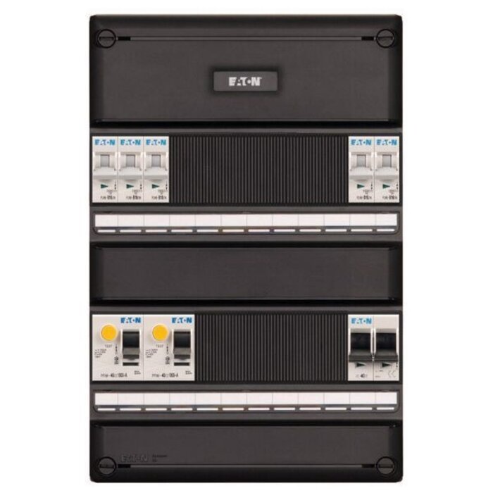 Eaton Eaton groepenkast 3-fase, 5 groepen, 2 aardlekschakelaars, 1 hoofdschakelaar - I-52G1400-HS-64
