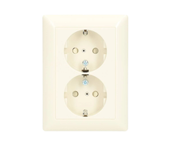 Jung Jung Wandcontactdoos + randaarde Kinderveilig 2V wit (creme) AS5020NKIU