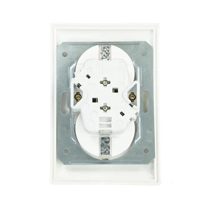 Jung Jung 2V Wandcontactdoos + randaarde inbouw voor Y-doos Alpin wit (hagelwit) AS5015WW