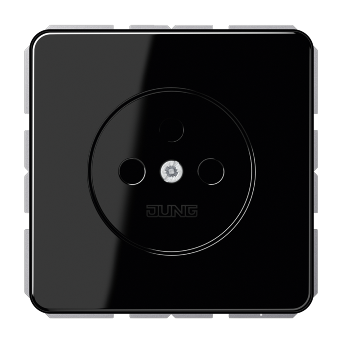Jung Jung CD500 wandcontactdoos zonder randaarde zwart - CD511NSW