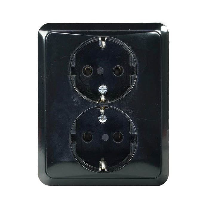 Jung Jung CD500 wandcontactdoos ra 2V zwart - CD5022NSW