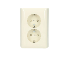 Gira Gira Wandcontactdoos met randaarde Kinderveilig 2V Wit (creme) 078301