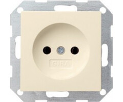 Gira Gira Wandcontactdoos ZONDER randaarde inbouw 1V wit (creme) 48001