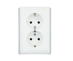 Gira Gira Wandcontactdoos met randaarde 2V Zuiver wit (hagelwit) MAT 078804