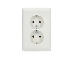 Gira Gira Wandcontactdoos met randaarde 2V inbouw voor Y-Doos Zuiver wit (hagelwit) MAT 078204