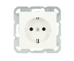 Gira Gira Wandcontactdoos met randaarde Kinderveilig 1V Zuiver wit (hagelwit) MAT 275527