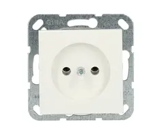 Gira Gira Wandcontactdoos ZONDER randaarde inbouw 1V Zuiver wit (hagelwit) MAT 048027