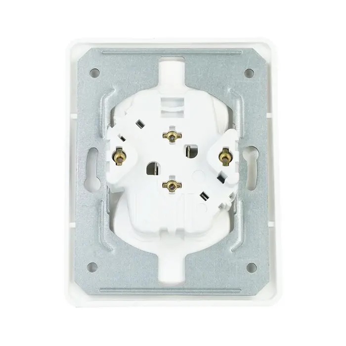 Gira Gira Wandcontactdoos ZONDER randaarde inbouw 2V Zuiver wit (hagelwit) MAT 079804