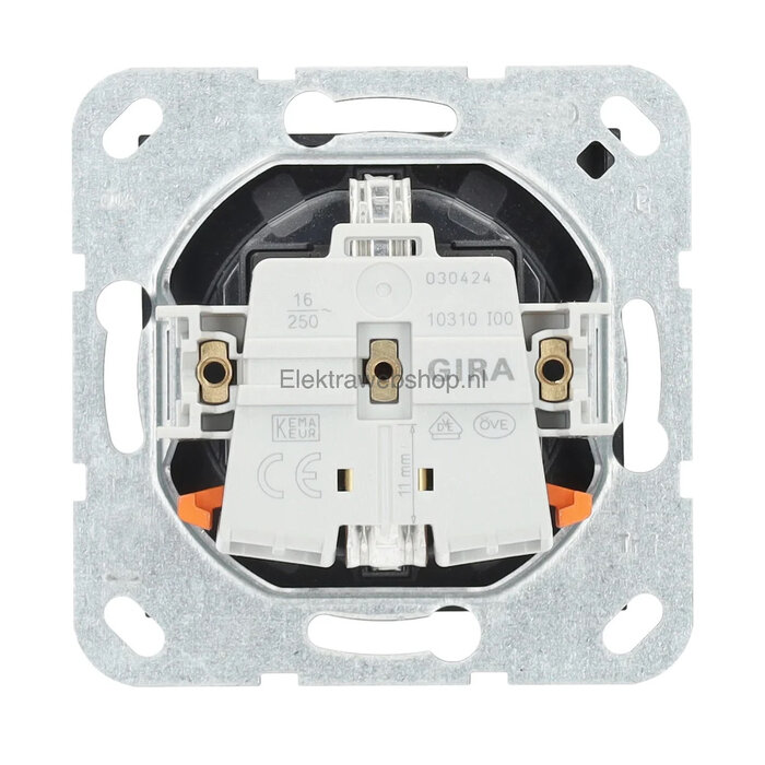 Gira Gira Wandcontactdoos met randaarde kinderveilig 1V antraciet 275528