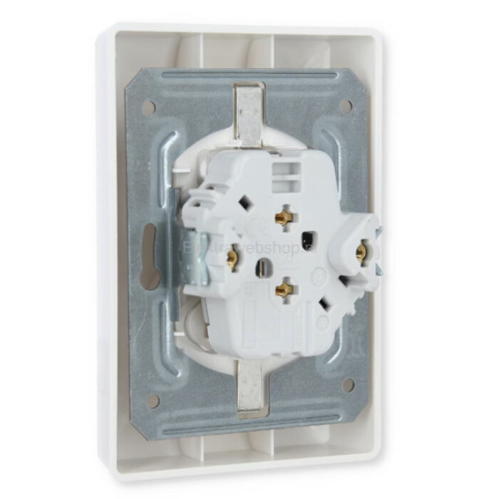 Gira Gira Wandcontactdoos met randaarde Kinderveilig 2V Zuiver wit (hagelwit) 078303