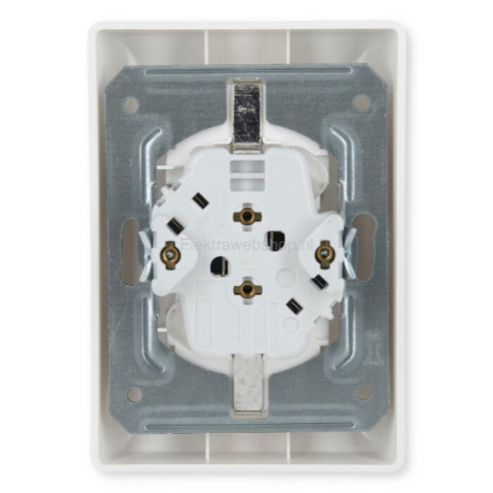 Gira Gira Wandcontactdoos met randaarde Kinderveilig 2V Zuiver wit (hagelwit) 078303