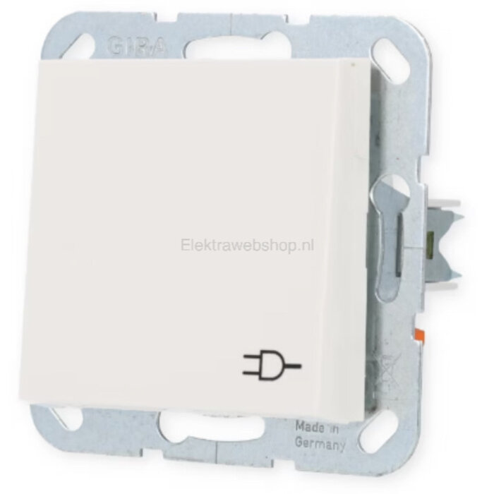 Gira Gira Wandcontactdoos met randaarde klapdeksel 1V Zuiver wit (hagelwit) 045403