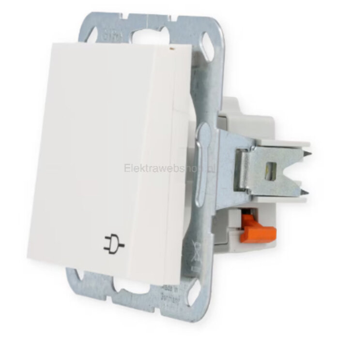 Gira Gira Wandcontactdoos met randaarde klapdeksel 1V Zuiver wit (hagelwit) 045403