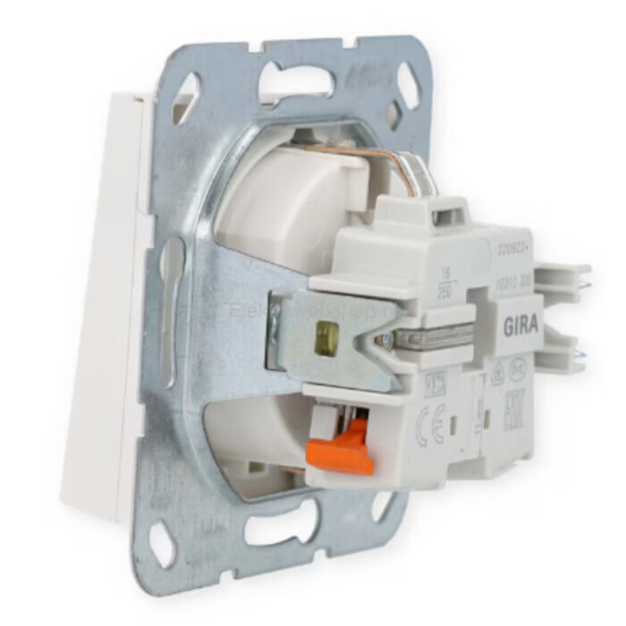 Gira Gira Wandcontactdoos met randaarde klapdeksel 1V Zuiver wit (hagelwit) 045403