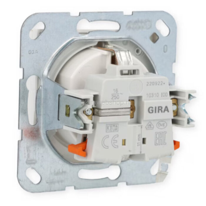 Gira Gira Wandcontactdoos met randaarde klapdeksel 1V Zuiver wit (hagelwit) 045403