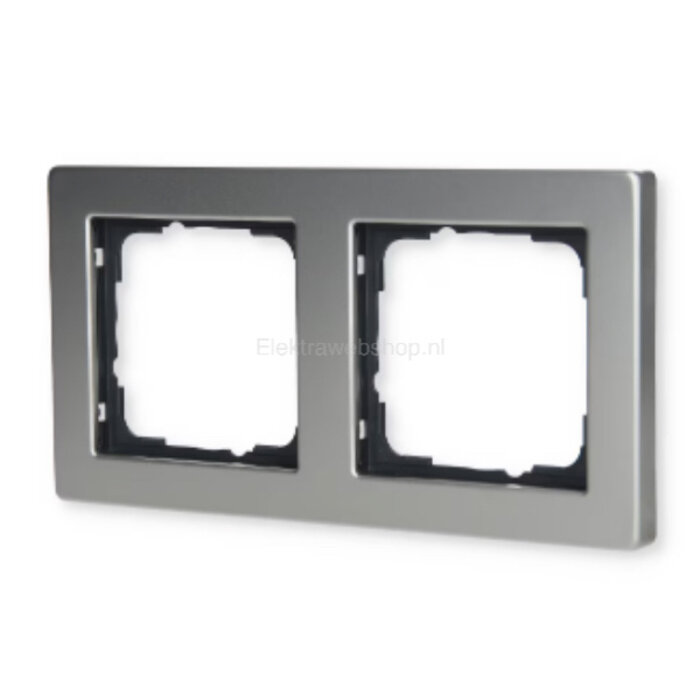 Gira Gira E2 Afdekraam 2 voudig Edelstaal 021233