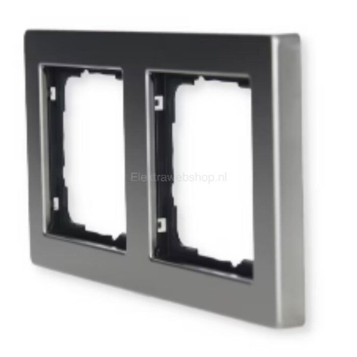 Gira Gira E2 Afdekraam 2 voudig Edelstaal 021233