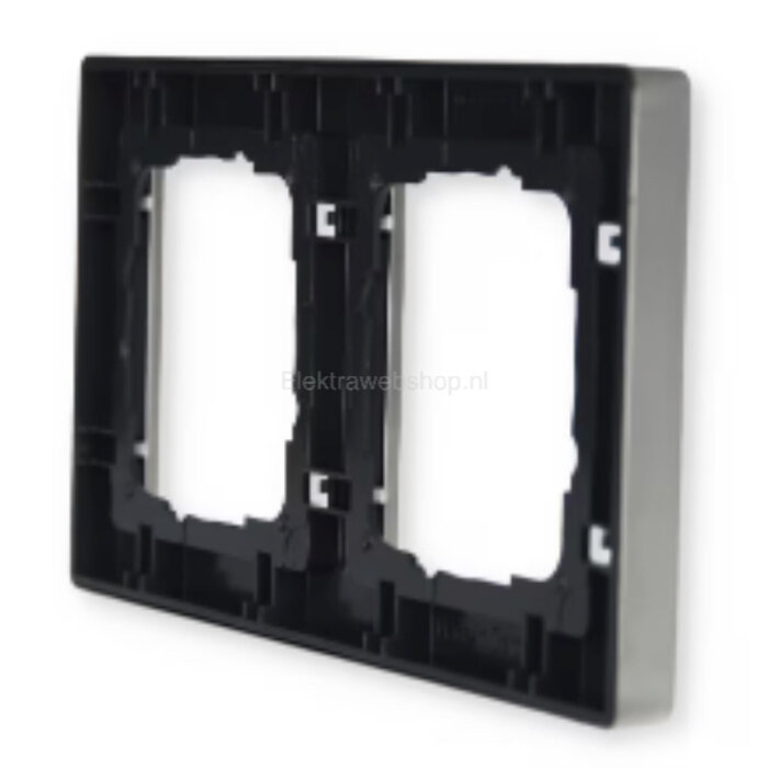 Gira Gira E2 Afdekraam 2 voudig Edelstaal 021233