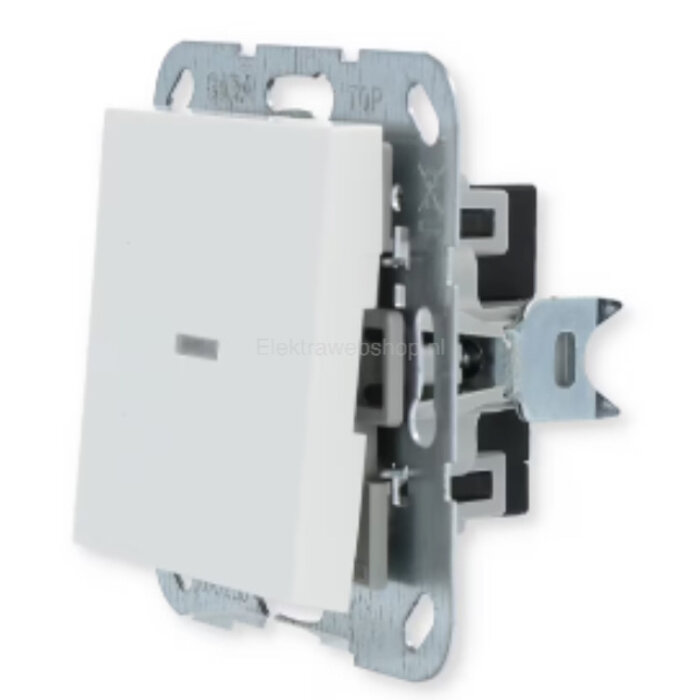 Gira Gira drukvlak-controleschakelaar wisselschakelaar / 1-polig systeem 55 Zuiver wit (hagelwit) MAT 013627