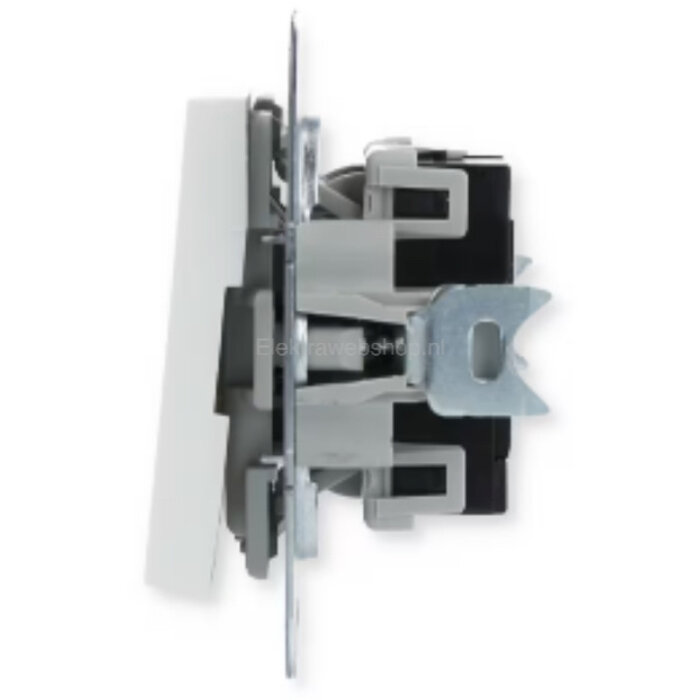 Gira Gira drukvlak-controleschakelaar wisselschakelaar / 1-polig systeem 55 Zuiver wit (hagelwit) MAT 013627