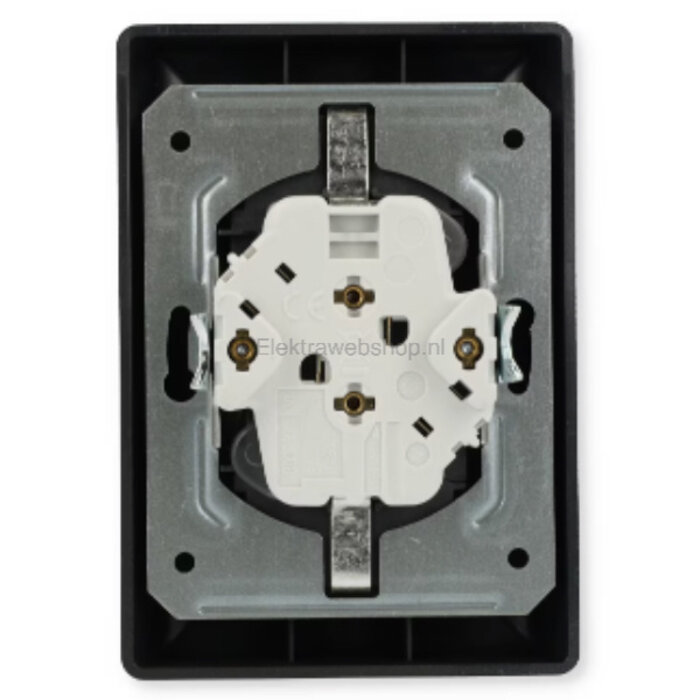 Gira Gira Wandcontactdoos met randaarde kinderveilig 2V Mat Zwart 0783005