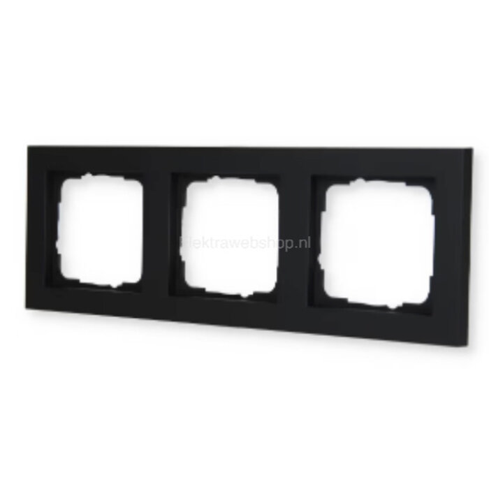 Gira Gira E2 afdekraam 3-voudig Mat Zwart 021309