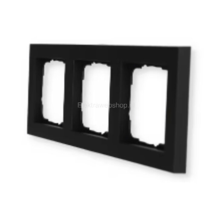 Gira Gira E2 afdekraam 3-voudig Mat Zwart 021309