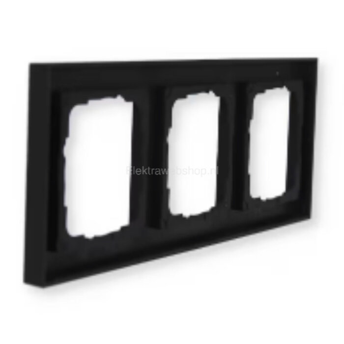 Gira Gira E2 afdekraam 3-voudig Mat Zwart 021309