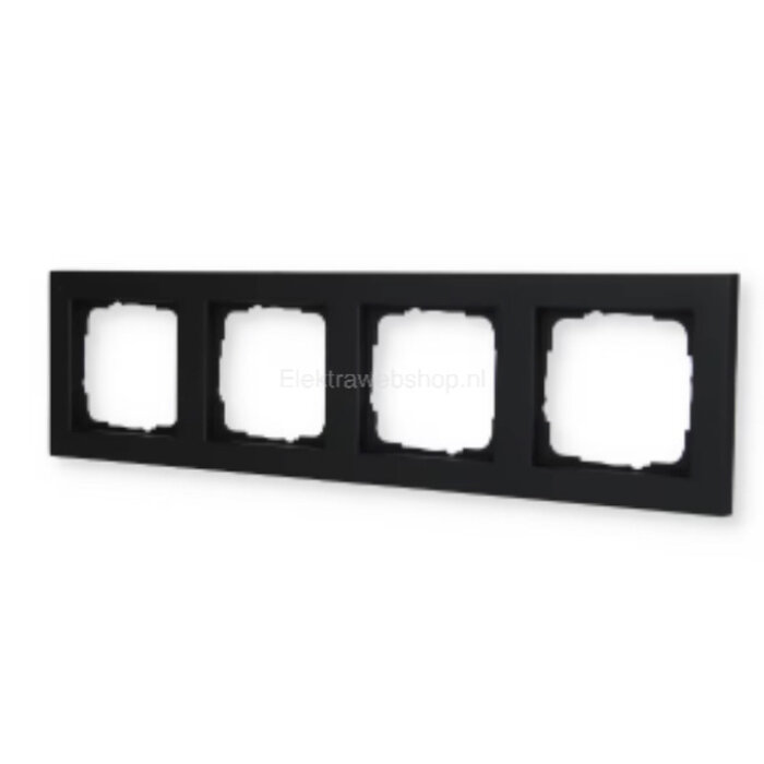 Gira Gira E2 afdekraam 4-voudig Mat Zwart 021409
