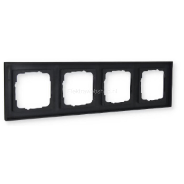 Gira Gira E2 afdekraam 4-voudig Mat Zwart 021409